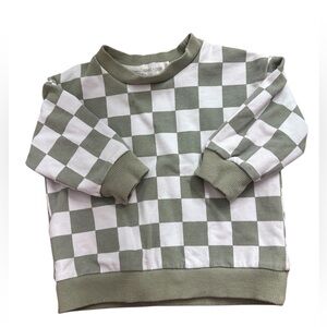 Winnie & Crew Green and White Checkered Sweatshirt 12-18mo